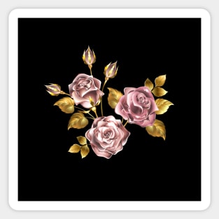 Small bouquet of pink gold roses Sticker